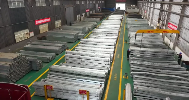 Pre-galvanized steel tubing production workshop for scaffolding projects